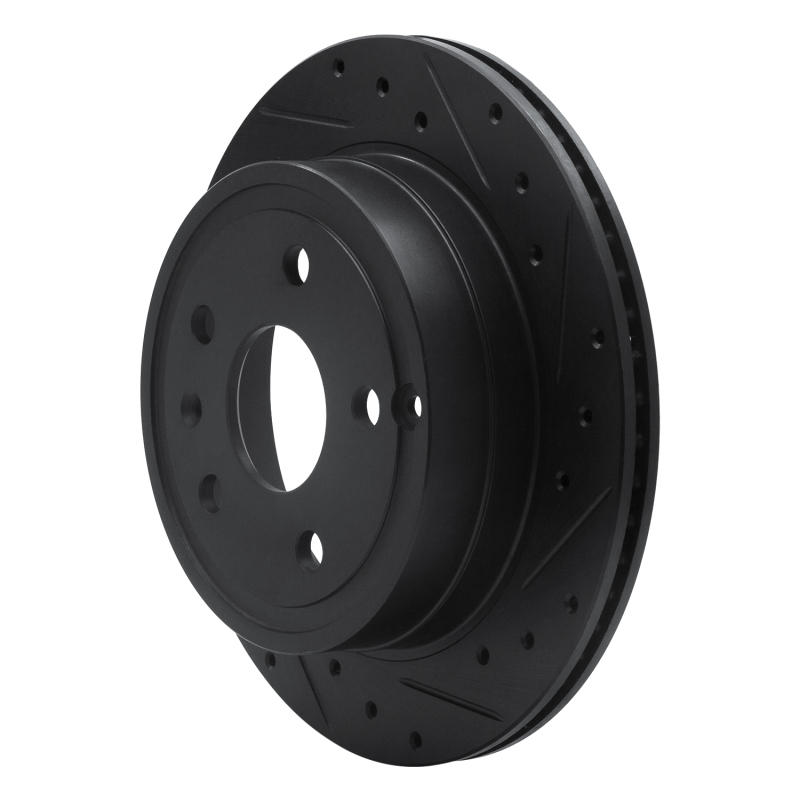 Chevrolet Equinox Brake Rotor (1) - Rear Right - R1 Concepts - Drilled & Slotted - Black - `10-`17